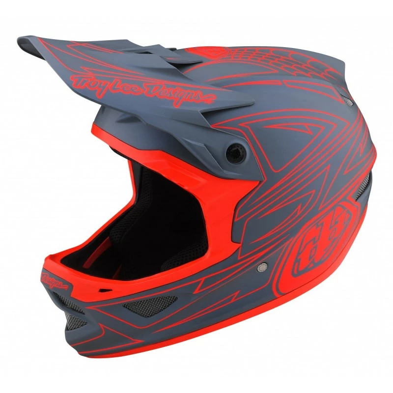 CASQUE TLD D3 FIBERLITE SPIDERSTRIPE GRAY/RED 2022 3 CASQUE TLD D3 FIBERLITE SPIDERSTRIPE GRAY/RED 2022