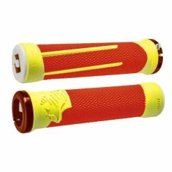 POIGNÉES ODI AG2 ORANGE/ JAUNE LOCK ORANGE